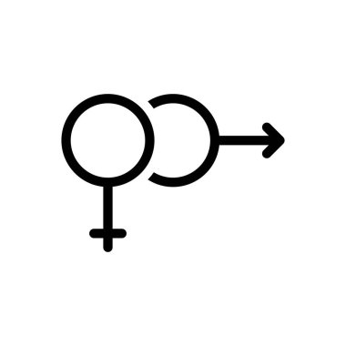 Saydam bir arkaplanda cinsiyet vektör çizimi. Konsept ve grafik tasarımı için özel kalite semboller.. 