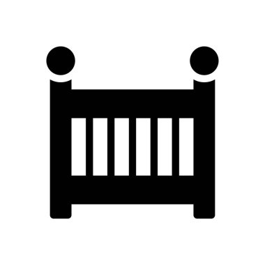 Şeffaf bir arkaplan üzerinde bebek yatağı vektör çizimi. Konsept ve grafik tasarım simgeleri için kaliteli semboller..