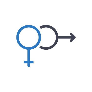 Saydam bir arkaplanda cinsiyet vektör çizimi. Konsept ve grafik tasarımı için özel kalite semboller.. 