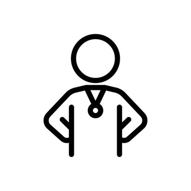 Şeffaf bir arkaplanda madalya vektörü çizimi. Konsept ve grafik tasarım için ince çizgi simgesi.. 