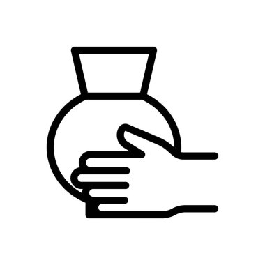 şeffaf bir arkaplan üzerinde vazo vektör çizimi. Premium kalite semboller. Konsept ve grafik tasarım için ince çizgi simgesi.