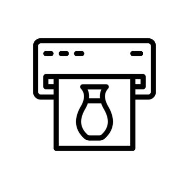 Saydam bir arkaplan üzerinde yazıcı vektör çizimi. Premium kalite sembolleri. Konsept ve grafik tasarım için ince çizgi simgesi.