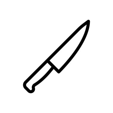 Saydam bir arkaplanda bıçak vektör çizimi. Premium kalite semboller. Konsept ve grafik tasarım için ince çizgi simgesi.