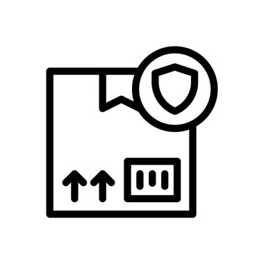 Şeffaf bir arkaplan üzerinde paket vektör çizimi. Konsept ve grafik tasarımı için ince çizgi simgesi..