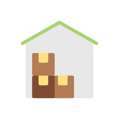 Saydam bir arkaplan üzerinde depo vektör çizimi. Konsept ve grafik tasarımı için premium kalite simgeleri..