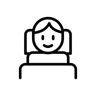 patient rest vector illustration on a transparent background.Premium quality symbols.Thin line icon for concept and graphic design.