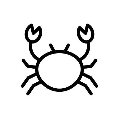 Şeffaf arkaplanda Yengeç vektör çizimi. Konsept ve grafik tasarım için ince çizgi simgesi.. 