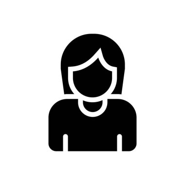 Saydam bir arkaplanda kadın vektör illüstrasyonu. Konsept ve grafik tasarım simgeleri..