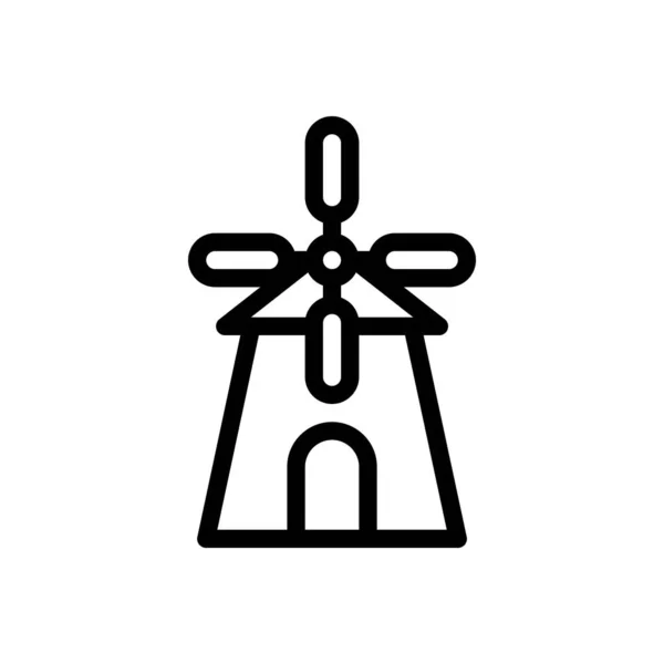 Windmill Vector Illustration Transparent Background Premium Quality Symbols Thin Line —  Vetores de Stock