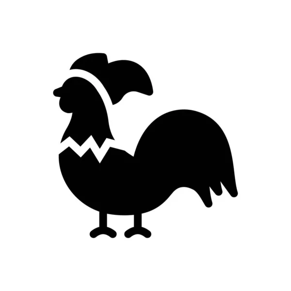 Rooster Vector Illustration Transparent Background Premium Quality Symbols Glyphs Icon — Stok Vektör