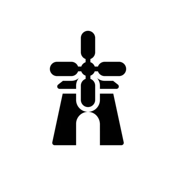 Windmill Vector Illustration Transparent Background Premium Quality Symbols Glyphs Icon —  Vetores de Stock