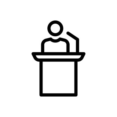 Saydam bir arkaplan üzerinde konuşma vektörü çizimi. Premium kalite sembolleri. Konsept ve grafik tasarım için ince çizgi simgesi. 