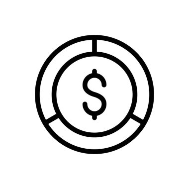 Saydam bir arkaplanda dolar vektör illüstrasyonu. Premium kalite semboller. Konsept ve grafik tasarım için ince çizgi simgesi.. 