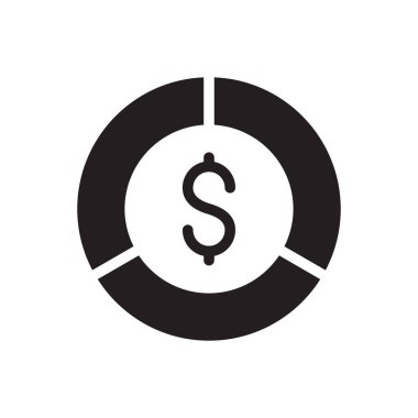 Saydam bir arkaplanda dolar vektör illüstrasyonu. Konsept ve grafik tasarım simgeleri için kaliteli semboller.. 