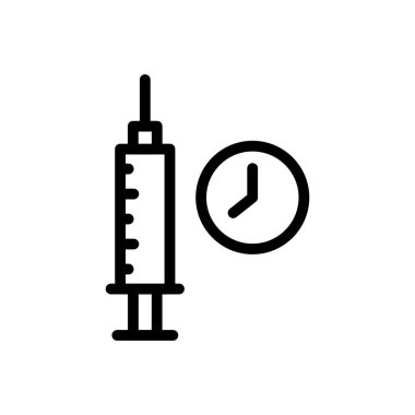 Şeffaf bir arkaplanda enjeksiyon vektör çizimi. Premium kalite sembolleri. Konsept ve grafik tasarım için ince çizgi simgesi.
