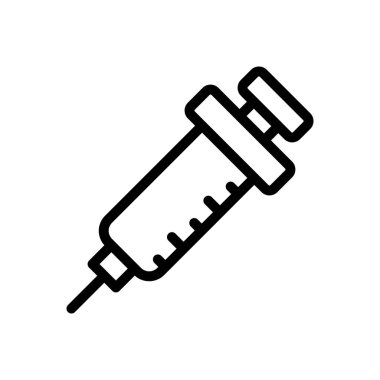 Şeffaf bir arkaplanda enjeksiyon vektör çizimi. Premium kalite sembolleri. Konsept ve grafik tasarım için ince çizgi simgesi. 