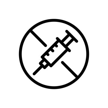 Şeffaf bir arkaplanda enjeksiyon vektör çizimi. Premium kalite sembolleri. Konsept ve grafik tasarım için ince çizgi simgesi.