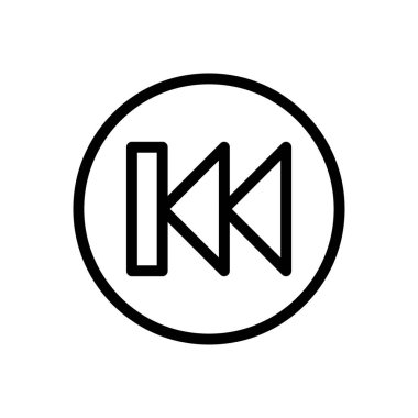 backward vector illustration on a transparent background.Premium quality symbols.Thin line icon for concept and graphic design. 