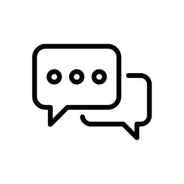 Şeffaf bir arkaplan üzerinde sohbet vektör illüstrasyonu. Konsept ve grafik tasarımı için ince çizgi simgesi.. 