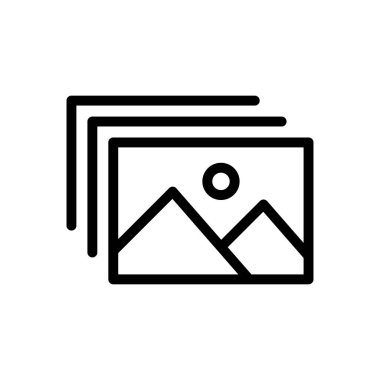 Saydam bir arkaplan üzerinde galeri vektör çizimi. Konsept ve grafik tasarımı için ince çizgi simgesi.. 