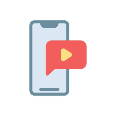 Saydam bir arkaplan üzerinde video vektör illüstrasyonu. Konsept ve grafik tasarım için kaliteli simgeler.. 