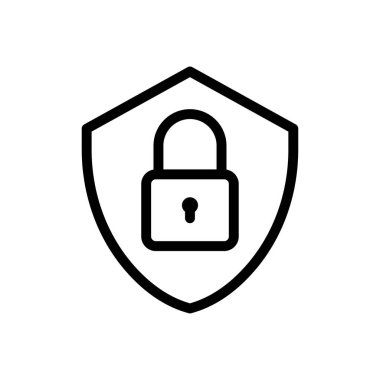 Saydam bir arkaplanda kalkan vektör çizimi. Premium kalite semboller. Konsept ve grafik tasarım için ince çizgi simgesi. 