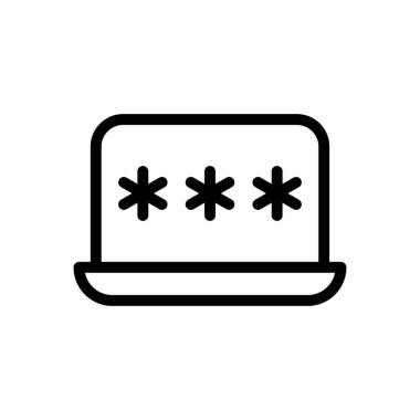 Saydam bir arkaplanda parola vektör çizimi. Konsept ve grafik tasarımı için ince çizgi simgesi..