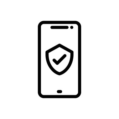 Şeffaf bir arkaplan üzerinde mobil vektör çizimi. Premium kalite sembolleri. Konsept ve grafik tasarım için ince çizgi simgesi.  