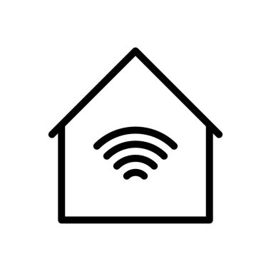 Şeffaf bir arkaplanda kablosuz vektör çizimi. Konsept ve grafik tasarımı için ince çizgi simgesi..