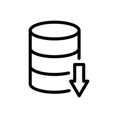Şeffaf bir arkaplanda veritabanı vektör çizimi. Konsept ve grafik tasarımı için ince çizgi simgesi..
