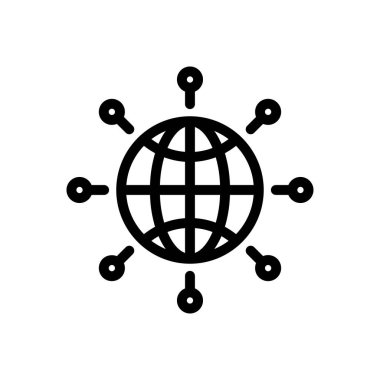 Şeffaf bir arkaplan üzerinde küresel vektör çizimi. Premium kalite sembolleri. Konsept ve grafik tasarım için ince çizgi simgesi.