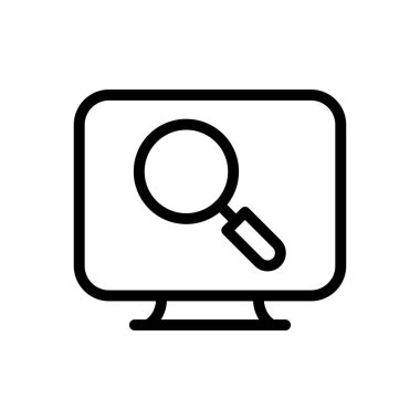 Şeffaf bir arkaplan üzerinde arama vektörü illüstrasyonu.Premium kalite sembolleri. Konsept ve grafik tasarım için ince çizgi simgesi. 