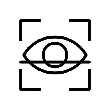 Şeffaf bir arkaplanda göz vektör çizimi. Konsept ve grafik tasarım için ince çizgi simgesi.. 