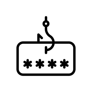 Saydam bir arkaplanda parola vektör çizimi. Konsept ve grafik tasarımı için ince çizgi simgesi.. 