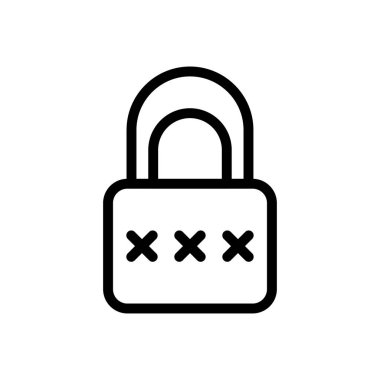 Saydam bir arkaplanda parola vektör çizimi. Konsept ve grafik tasarımı için ince çizgi simgesi.. 