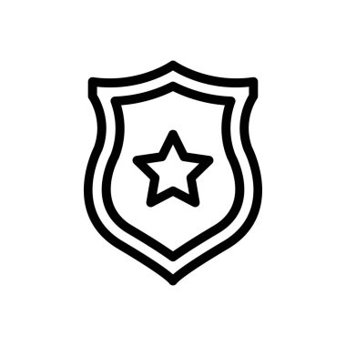 Saydam bir arkaplanda kalkan vektör çizimi. Premium kalite semboller. Konsept ve grafik tasarım için ince çizgi simgesi. 