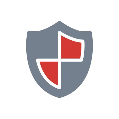 Şeffaf bir arkaplan üzerinde kalkan vektör çizimi. Konsept ve grafik tasarım için kaliteli semboller..