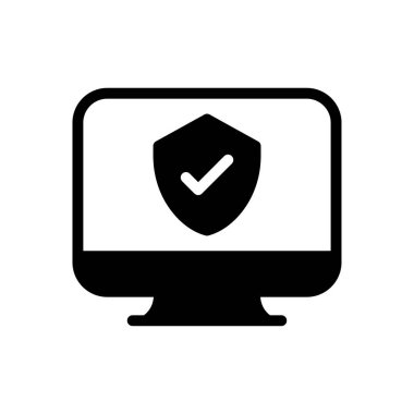 Şeffaf bir arkaplan üzerinde ekran vektör illüstrasyonu. Konsept ve grafik tasarımı için kaliteli semboller.. 