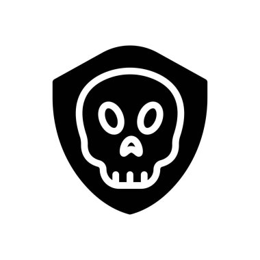 Şeffaf bir arkaplan üzerinde kafatası vektör çizimi. Konsept ve grafik tasarım için özel kalite semboller.. 