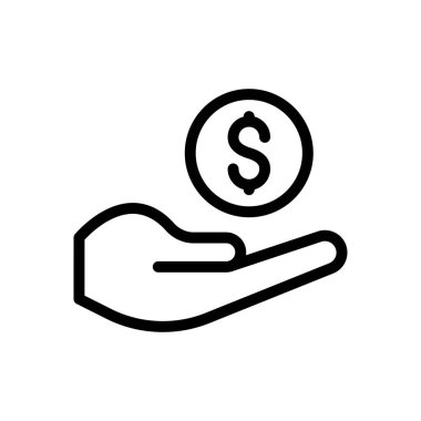 Saydam bir arkaplanda dolar vektör illüstrasyonu. Premium kalite semboller. Konsept ve grafik tasarım için ince çizgi simgesi..