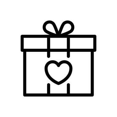 Şeffaf bir arkaplan üzerinde hediye vektör çizimi. Premium kalite semboller. Konsept ve grafik tasarım için ince çizgi simgesi.