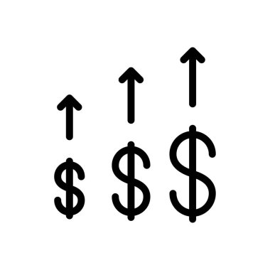 Saydam bir arkaplanda dolar vektör illüstrasyonu. Premium kalite semboller. Konsept ve grafik tasarım için ince çizgi simgesi..