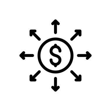 Saydam bir arkaplanda dolar vektör illüstrasyonu. Premium kalite semboller. Konsept ve grafik tasarım için ince çizgi simgesi..