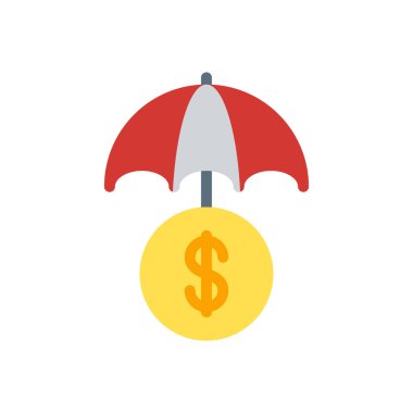 Şeffaf bir arkaplan üzerinde şemsiye vektör çizimi. Konsept ve grafik tasarım için kaliteli semboller..