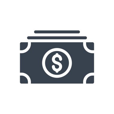 Şeffaf bir arkaplan üzerinde nakit vektör illüstrasyonu. Konsept ve grafik tasarımı için özel kalite semboller.. 