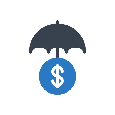 Şeffaf bir arkaplan üzerinde şemsiye vektör çizimi. Konsept ve grafik tasarım için özel kalite semboller..