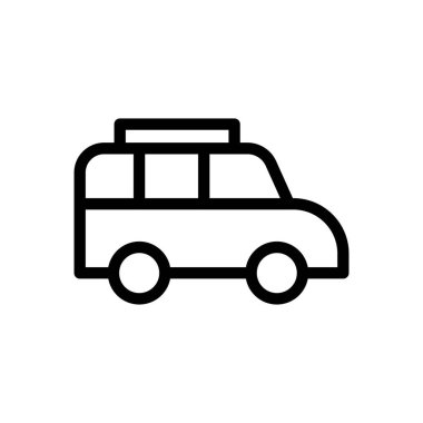 Şeffaf bir arkaplan üzerinde van vektör çizimi. Konsept ve grafik tasarımı için ince çizgi simgesi..