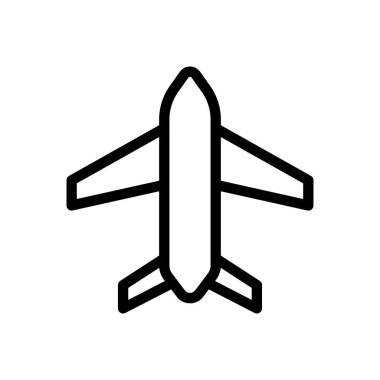 Saydam bir arkaplan üzerinde uçak vektör çizimi. Premium kalite semboller. Konsept ve grafik tasarım için ince çizgi simgesi.