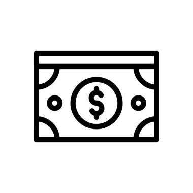 Saydam bir arkaplanda dolar vektör illüstrasyonu. Premium kalite semboller. Konsept ve grafik tasarım için ince çizgi simgesi.. 