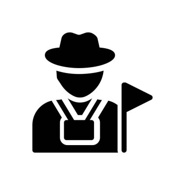 Şeffaf bir arkaplan üzerinde turist vektör illüstrasyonu. Konsept ve grafik tasarım simgeleri için kaliteli semboller..